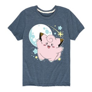 Boys' - Pokémon - Clefairy Moon Stars Short Sleeve Graphic T-Shirt - 1 of 4
