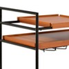 NicBex Mobile Kitchen Island Cart Metal Frame Kitchen Carts on Wheels with Storage, 3-Tier Shelves and Removable Tray for Kitchen, Oak - 2 of 4