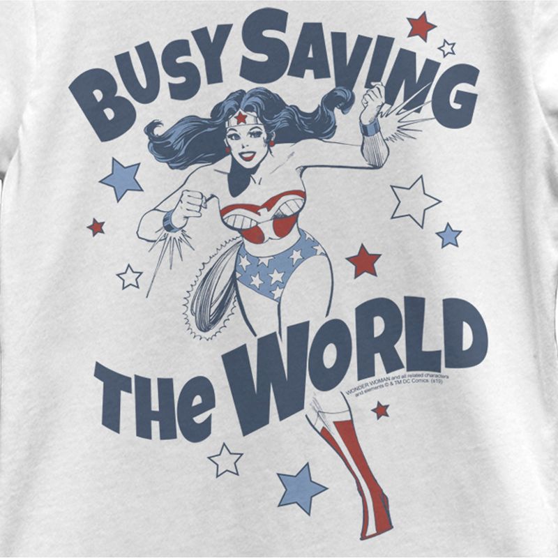 Girl's Wonder Woman Busy Saving the World T-Shirt, 2 of 5