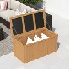 Gulches 67 Gallon Outdoor Wooden Deck Box, Solid Wood Storage Box with Seat & Table Top for Patio Cushions Pool Toys Garden Tools - 3 of 4