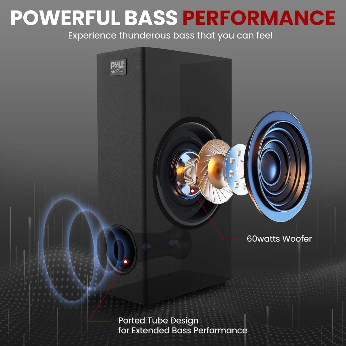Pyle Wave Base Bluetooth Tabletop Soundbar Digital Speaker System with Remote Control - thumbnail 3