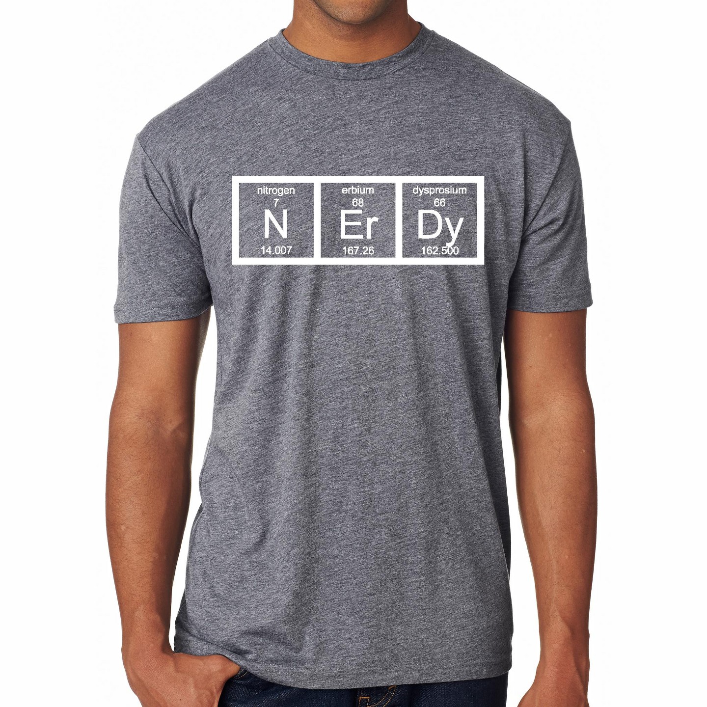 Мужская футболка Crazy Dog T-Shirts, Inc. Nerdy Periodic Table T Shirt Funny Science Shirts, цвет: Светлый серый — фото 3