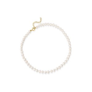 Pure Collection by Ross-Simons 4-4.5mm Cultured Pearl Anklet With 14kt Yellow Gold Size 9 - 1 of 4