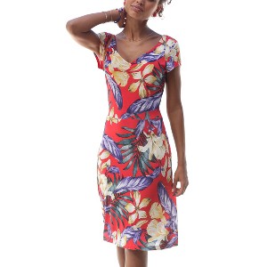Women's Pattern V-Neck Dress - LASCANA - 1 of 4