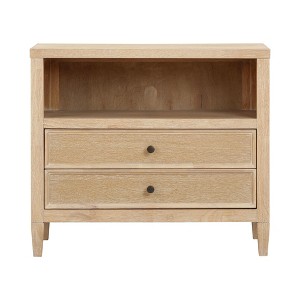 TOV Furniture Bristol Park Whitewashed Oak Wood Large Nightstand - 1 of 4