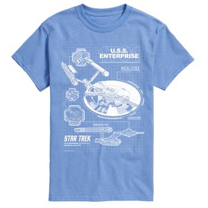 Men's - Star Trek - Enterprise Diagram Short Sleeve Graphic T-Shirt - 1 of 4