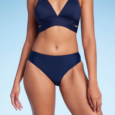 NEW Women's Adidas XL Navy Blue Solid Start Hipster Bikini Bottom Swim k