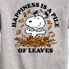 Boys' - Peanuts - Happiness Is a Pile of Leaves Snoopy Graphic Long Sleeve Fleece Sweatshirt - image 2 of 4