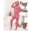 BLUEMING Women's Family Matching Christmas Pajamas Reindeer Print Fleece Onesie - Hooded Holiday Sleepwear Nightwear - 2 of 4
