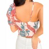 Women's Tropical Asymmetrical Cropped Blouse - Retro Fashion - 3 of 3