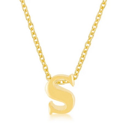 ShineHigh Gold Plated Stainless Steel Lowercase Initial Pendant Necklace with 18" Chain + 2" Extender – Letters B to Z