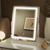 BEAUTYPEAK LED HollyWood Mirror Rectangle Bathroom Vanity Mirrors 20"x 16" White - 2 of 4