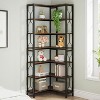 Lantine 7-Tier Corner Shelf, 78.7" Tall Bookshelf with Storage, Corner Bookcase, Display Shelf for Living Room, Bed Room, Home Office (Brown) - 4 of 4