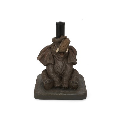 Maggift Umbrella Base, Elephant Pattern Umbrella Base with Adapter, Cute Design, Suitable for Patio, Yard, Poolside, Gray, 13.5" * 13.5" * 18"