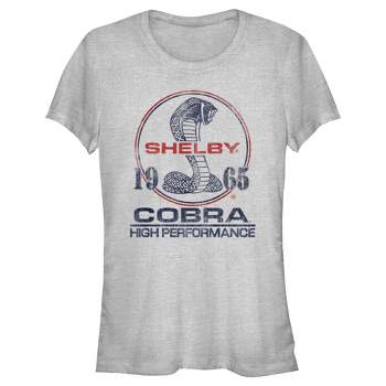 Juniors Womens Shelby Cobra Distressed High Performance Logo T-Shirt