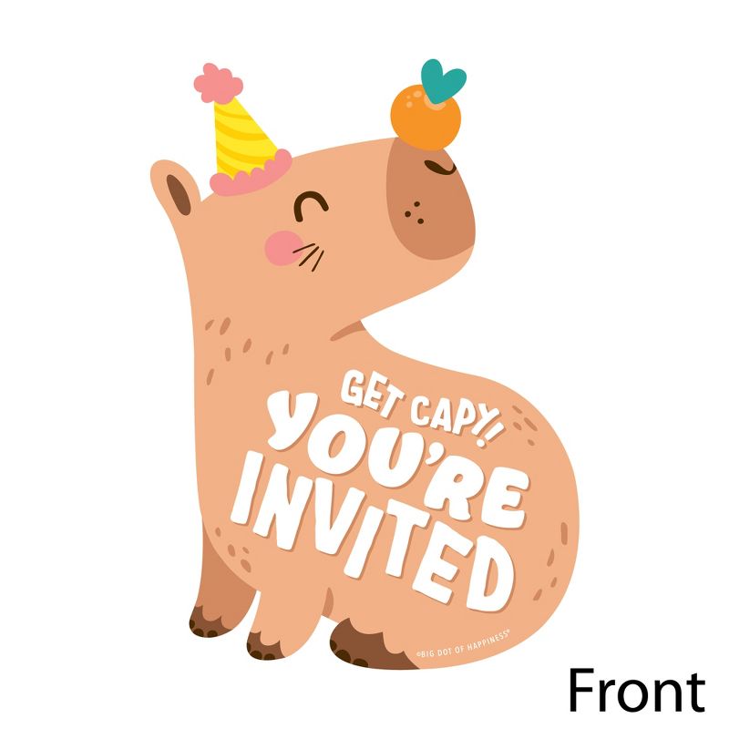Big Dot of Happiness Capy Birthday - Shaped Fill-In Invitations - Capybara Party Invitation Cards with Envelopes - Set of 12, 3 of 8