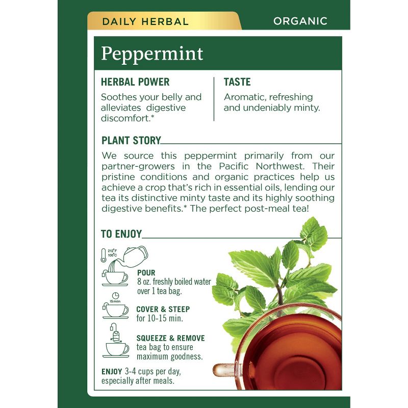 Traditional Medicinals Organic Peppermint Herbal Tea - 16ct, 3 of 8