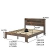 FURNIinspire Beds King Size Wood Platform Bed Frame, Modern Minimalist Bed Frame with Storage Headboard, Noise Free, Brown, 85.12"*75.98"*40.94" - 3 of 4