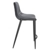 Faux Leather Counter Stool 39.8" H, Dark Gray and Black Finish With Steel Frame, Set of 2 by Zuo Modern - 3 of 4