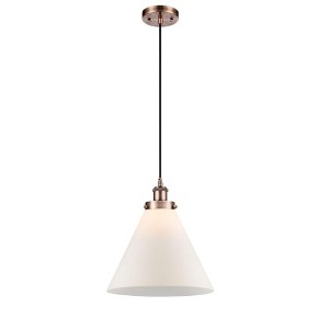 Cone - 1 Light Cord Hung Mini Pendant In Industrial Style-10 Inches Tall and 12 Inches Wide - 1 of 1