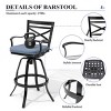 Crestlive Products Outdoor Swivel Bar Stools Set of 2 Patio Cast Aluminum Bar Stools with Sunbrella Cushion Bar Height Chairs - 4 of 4