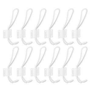 Unique Bargains Metal Double Prong Decorative Vintage Wall Mounted Hanging Towel Scarf Hat Clothes Hook - 1 of 4