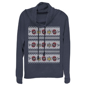 Juniors Womens Marvel Ugly Christmas Deadpool Taco Cowl Neck Sweatshirt - 1 of 3