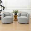 KINWELL 34" Wide Boucle Fabric Upholstered Swivel Armchair (Set of 2) - 2 of 4