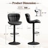 Furniliving Modern Swivel Barstools with Back, Set of 2, Faux Leather Upholstered Height-adjustable for Kitchen Island - 3 of 4