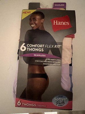 Hanes Women's Comfort Flex Fit Seamless Thong Underwear, 6-Pack 