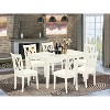 HomeStock 7-Piece Rectangle Linen White Finish Solid Wood Top Dining Table with 6-Chairs with Cross Back - 2 of 4