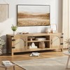 TV Stand for Living Room, 59" TV Console Cabinet with Rattan Door and Adjustable Shelves, Boho Entertainment Center - 3 of 4