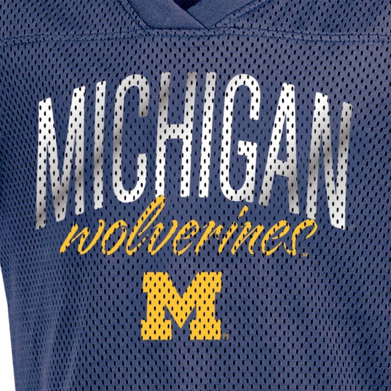 NCAA Michigan Wolverines Girls&#39; Mesh T-Shirt Jersey, 3 of 4