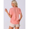 cheibear Womens Rayon Sleep T Shirt V Neck Pajamas Top - 4 of 4