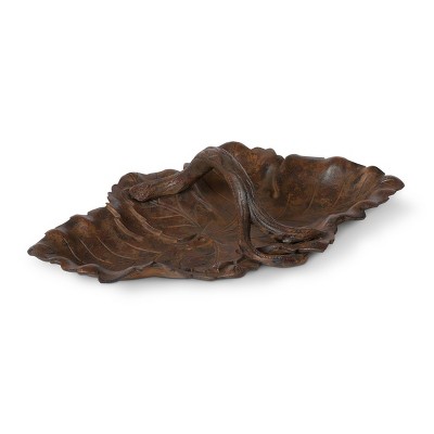 Park Hill Collection Cast Aluminum Grape Leaf Basket Large