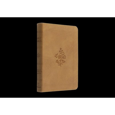 ESV Compact Bible (Trutone, Nubuck Caramel, Wildflower Design) - (Leather Bound)