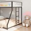 TopComfy Beds Twin Over Full Bunk Bed Metal Low Profile Twin Over Full Bunk Bed with Ladder and Guardrails for Bedroom, Black, 80.91"*14.76"*6.3" - 3 of 4