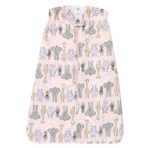 Hudson Baby Infant Girls Mink with Faux Shearling Inner Sleeping Bag, Sack, Blanket, Pink Safari - 1 of 3