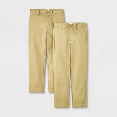 Boys' 2pk Regular Fit Straight Uniform Pants - Cat & Jack™ Khaki