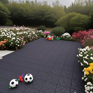 Chic Crate-Stone Style Interlocking Patio Deck Tiles – DIY Quick-Install 12In Multi-Room/Outdoor Tile, 44-Pack DARK Gray - 1 of 4