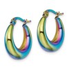 Chisel Stainless Steel Polished Rainbow IP-plated Hoop Earrings - 3 of 4