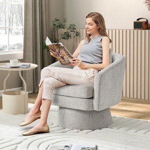 TackView 360° Swivel Accent Chair with Ergonomic Curved Back and Storage Space, Lounge Armchair for Living Room Office - 1 of 4