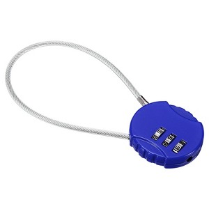 Unique Bargains Gym Toolbox Gate Case Small 3 Digit Padlock with Wire Rope - 1 of 4