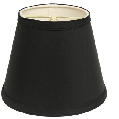 Vynxaria Lampshades: Black Slant Empire Shade 6"x10"x7.5" with Bulb Clip