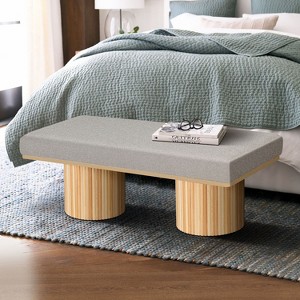 NicBex Ottoman Bench with Shoe Rack Modern Linen Ottoman with Metal Legs, End of Bed Bench for Living Room, Bedroom, Entryway, Load 300 lb - 1 of 4