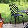 Sunnydaze Outdoor Crossweave Design Black Cast Aluminum Patio Dining Chair, 2pk - 2 of 4