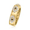 Ross-Simons 0.20 ct. t.w. White and Black Diamond Evil Eye Ring in 18kt Gold Over Sterling - 3 of 4