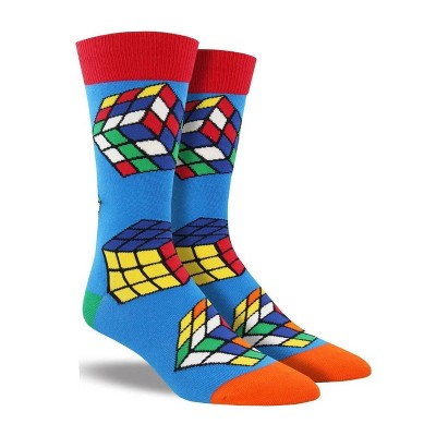 Fun Puzzle Cube Socks from the Sock Panda (Men's Sizes Adult Large)