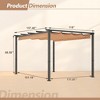 10' X 13' Outdoor Retractable Pergola, Patio Aluminum Pergola with Retractable Sun Shade Canopy,Pavilion Grill Gazebo Shelter for Backyard Garden Yard - 4 of 4