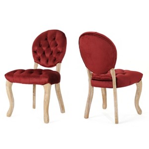 Set of 2 Xenia Tufted Dining Chairs Garnet Red - Christopher Knight Home